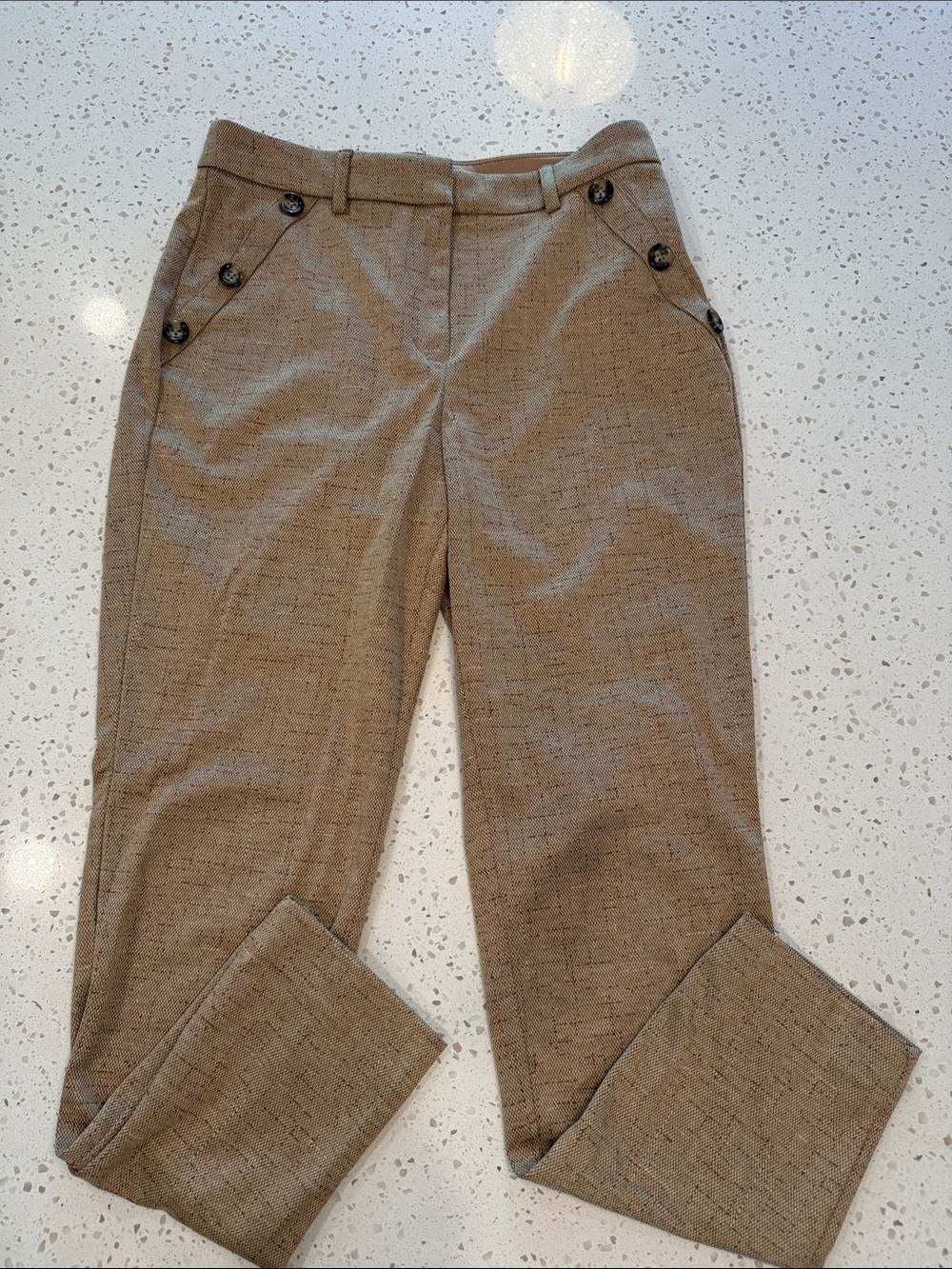 Tailored Brown Cropped Dress Pants